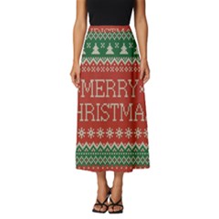 Merry Christmas  Pattern Classic Midi Chiffon Skirt by artworkshop