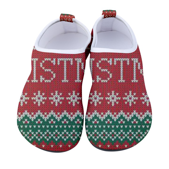 Merry Christmas  Pattern Men s Sock-Style Water Shoes