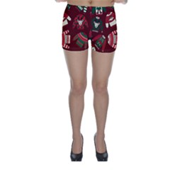 Ugly Sweater Wrapping Paper Skinny Shorts by artworkshop