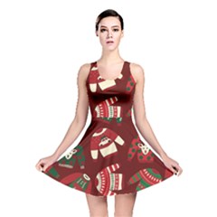 Ugly Sweater Wrapping Paper Reversible Skater Dress by artworkshop