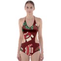 Ugly Sweater Wrapping Paper Cut-Out One Piece Swimsuit View1