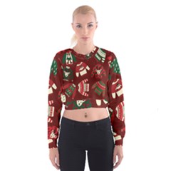 Ugly Sweater Wrapping Paper Cropped Sweatshirt