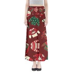 Ugly Sweater Wrapping Paper Full Length Maxi Skirt