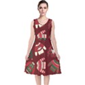 Ugly Sweater Wrapping Paper V-Neck Midi Sleeveless Dress  View1