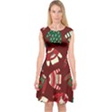 Ugly Sweater Wrapping Paper Capsleeve Midi Dress View1