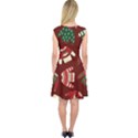 Ugly Sweater Wrapping Paper Capsleeve Midi Dress View2