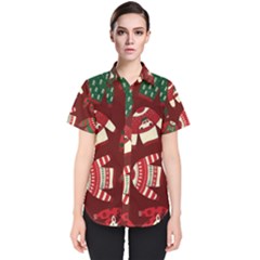 Ugly Sweater Wrapping Paper Women s Short Sleeve Shirt