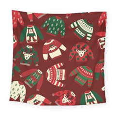 Ugly Sweater Wrapping Paper Square Tapestry (large) by artworkshop