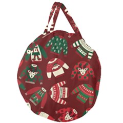 Ugly Sweater Wrapping Paper Giant Round Zipper Tote by artworkshop