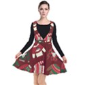 Ugly Sweater Wrapping Paper Plunge Pinafore Dress View1