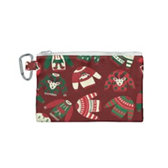 Ugly Sweater Wrapping Paper Canvas Cosmetic Bag (small)