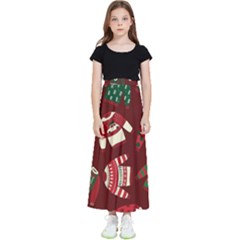 Ugly Sweater Wrapping Paper Kids  Flared Maxi Skirt by artworkshop