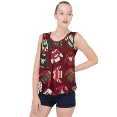 Ugly Sweater Wrapping Paper Bubble Hem Chiffon Tank Top by artworkshop