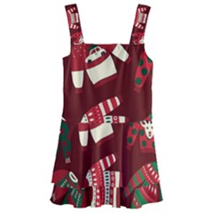 Ugly Sweater Wrapping Paper Kids  Layered Skirt Swimsuit