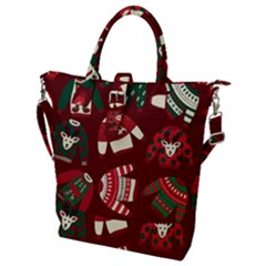 Ugly Sweater Wrapping Paper Buckle Top Tote Bag by artworkshop