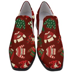 Ugly Sweater Wrapping Paper Women Slip On Heel Loafers by artworkshop