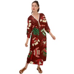 Ugly Sweater Wrapping Paper Grecian Style  Maxi Dress by artworkshop