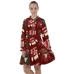 Ugly Sweater Wrapping Paper All Frills Chiffon Dress by artworkshop