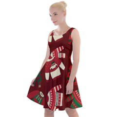 Ugly Sweater Wrapping Paper Knee Length Skater Dress