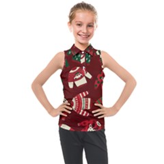 Ugly Sweater Wrapping Paper Kids  Sleeveless Polo T-shirt