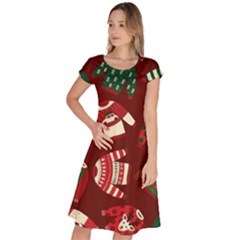 Ugly Sweater Wrapping Paper Classic Short Sleeve Dress