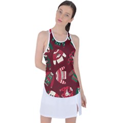 Ugly Sweater Wrapping Paper Racer Back Mesh Tank Top