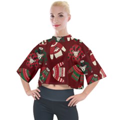 Ugly Sweater Wrapping Paper Mock Neck T-shirt