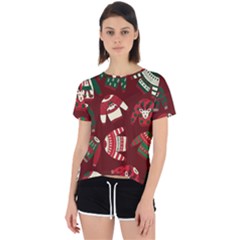 Ugly Sweater Wrapping Paper Open Back Sport T-shirt by artworkshop