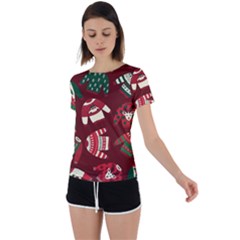 Ugly Sweater Wrapping Paper Back Circle Cutout Sports T-shirt