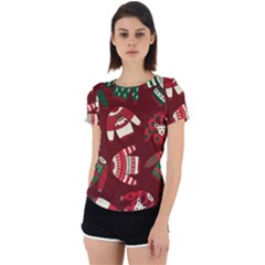 Ugly Sweater Wrapping Paper Back Cut Out Sport T-shirt