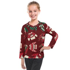 Ugly Sweater Wrapping Paper Kids  Long Mesh T-shirt