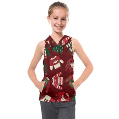 Ugly Sweater Wrapping Paper Kids  Sleeveless Hoodie