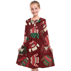 Ugly Sweater Wrapping Paper Kids  Midi Sailor Dress