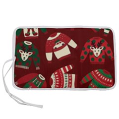 Ugly Sweater Wrapping Paper Pen Storage Case (m)