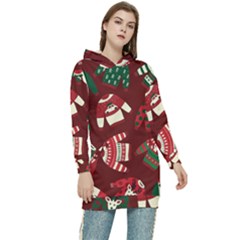 Ugly Sweater Wrapping Paper Women s Long Oversized Pullover Hoodie