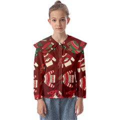 Ugly Sweater Wrapping Paper Kids  Peter Pan Collar Blouse