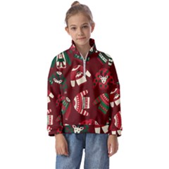 Ugly Sweater Wrapping Paper Kids  Half Zip Hoodie