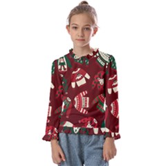 Ugly Sweater Wrapping Paper Kids  Frill Detail T-shirt