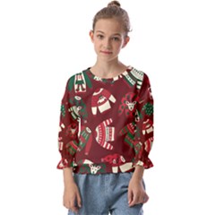 Ugly Sweater Wrapping Paper Kids  Cuff Sleeve Top