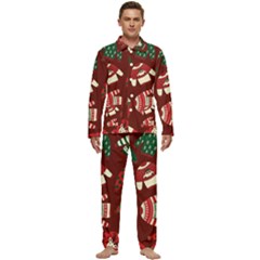 Ugly Sweater Wrapping Paper Men s Long Sleeve Velvet Pocket Pajamas Set