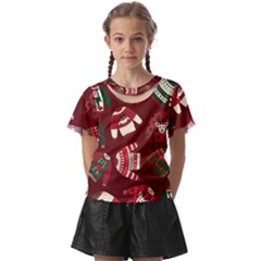 Ugly Sweater Wrapping Paper Kids  Front Cut T-shirt