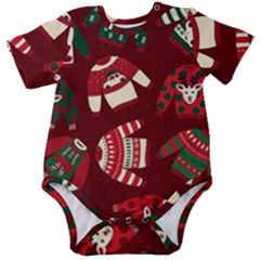 Ugly Sweater Wrapping Paper Baby Short Sleeve Bodysuit