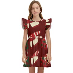 Ugly Sweater Wrapping Paper Kids  Winged Sleeve Dress