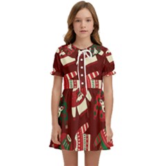 Ugly Sweater Wrapping Paper Kids  Sweet Collar Dress