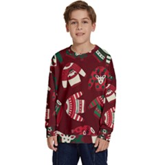 Ugly Sweater Wrapping Paper Kids  Crewneck Sweatshirt