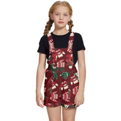 Ugly Sweater Wrapping Paper Kids  Short Overalls by artworkshop