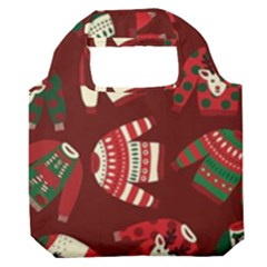 Ugly Sweater Wrapping Paper Premium Foldable Grocery Recycle Bag