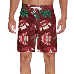 Ugly Sweater Wrapping Paper Men s Beach Shorts