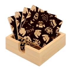 Ugly Sweater Wrapping Paper Bamboo Coaster Set