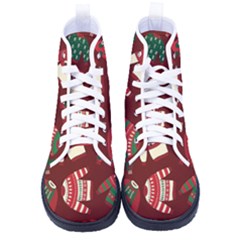 Ugly Sweater Wrapping Paper Women s High-top Canvas Sneakers